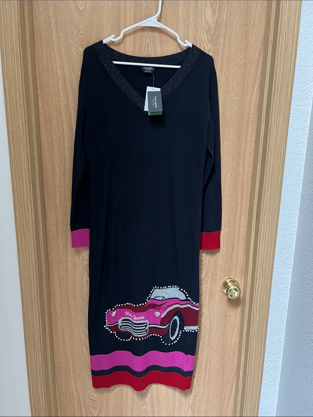 Kate Spade embellished car sweater dress - Picture 8 of 11